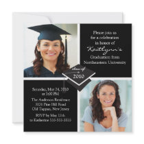 Black & White Photo Graduation Invitation