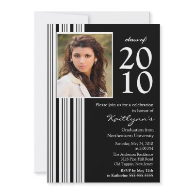 Black & White Photo Graduation Invitation by celebrateitinvites