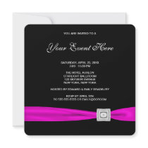 Black White Pink All Occasion Invitation Template