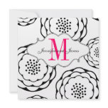 Black White Pink Modern Wedding Invitations