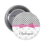 Black, white, pink polka dot Wedding Bridesmaid