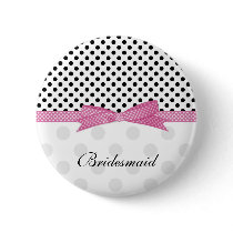 Black, white, pink polka dot Wedding Bridesmaid
