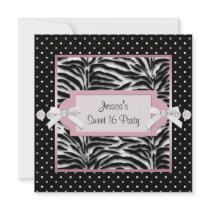 Black White Pink Zebra Sweet 16 Birthday Party