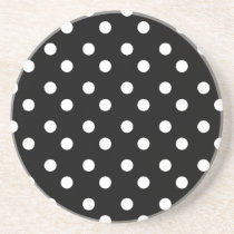 Black & White Polka Dot Drink Coaster