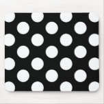 Black white polka dot - Mousepad
