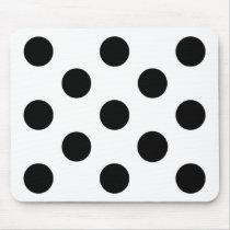 Black white polka dot - Mousepad