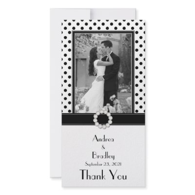 Black & White Polka Dot Photocard Picture Card by wasootch