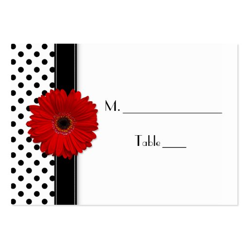 Black & White Polka Dot Place Card Business Card Templates