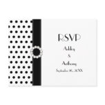 Black & White Polka Dot RSVP Postcard