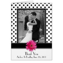 Black & White Polka Dot Thank You Card