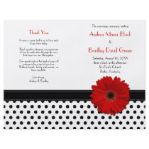 Black & White Polka Dot Wedding Program