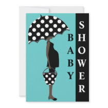 Black & White Polka Dots Baby Shower Invitations