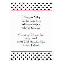 Black White Polka Dots Bat Mitzvah Reception Card Business Cards