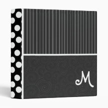 Black & White Polka Dots Binders