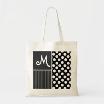 Black & White Polka Dots Canvas Bags