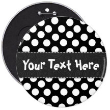 Black & White Polka Dots Pinback Button