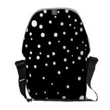 Black&White Polka Dots Rickshaw Messenger Bag