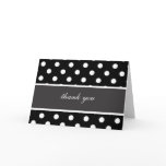 Black & White Polka Dots w/Black & White Ribbon Card