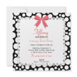 Black & White Polka Dots w/ Lace Sweet 16 Birthday Invite