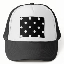 black & white polkadots mesh hats
