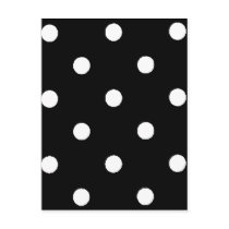 black & white polkadots postcard