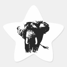 Black & White Pop Art Elephant Sticker