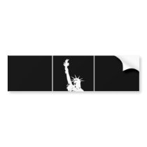 Black & White Pop Art Statue of Liberty Silhouette Bumper Sticker