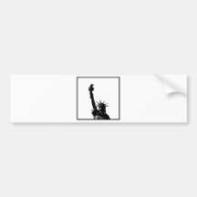 Black & White Pop Art Statue of Liberty Silhouette Bumper Stickers