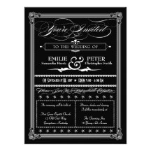 Black & White Poster Style Wedding Invite