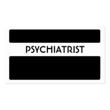Black white Psychiatrist business cards