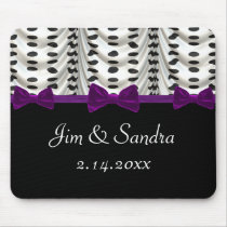 Black White Purple Draped Polka Dots