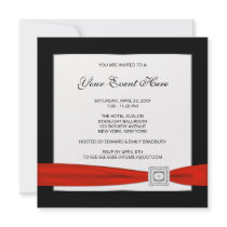 Black White Red All Occasion Invitation Template
