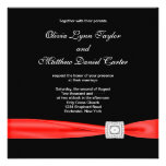 Black White Red Red Black Wedding Invitation