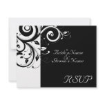 Black +White Reverse Swirl Wedding Matching RSVP invitations