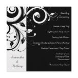 Black + White Reverse Swirl Wedding Program invitations
