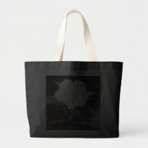 Black & White Rose Mallow Canvas Tote Canvas Bags
