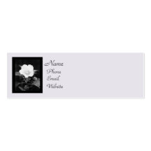 Black & White Rose Mallow Mini Profile Business Card