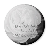 Black & White Rose - Save The Date Fridge Magnet