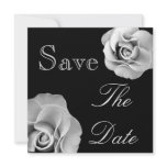 BLACK & WHITE Roses Wedding Save the Date Invite