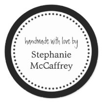 Black white rosette handmade label party favour