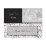 Black & White Scroll Photo Holder Postcard