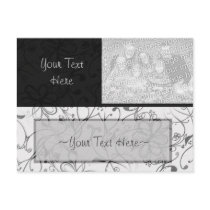 Black & White Scroll Photo Holder Postcard