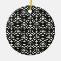 BLACK WHITE SCROLL SWIRL PATTERNS BACKGROUNDS WALL CHRISTMAS ORNAMENTS