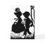 Black & White Silhoutte Children Greeting Card