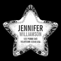 Black White & Silver Custom Name Star Stickers stickers