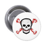 Black/White Skull & Bloody Cross Bones Pinback Buttons
