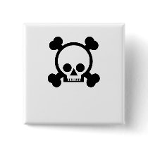 Black/White Skull Pin