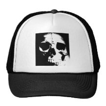 Black & White Skull Mesh Hats