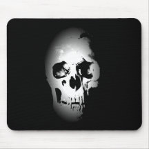 Black & White Skull Mouse Pad