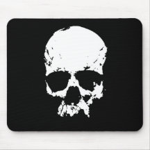 Black & White Skull Mouse Pad